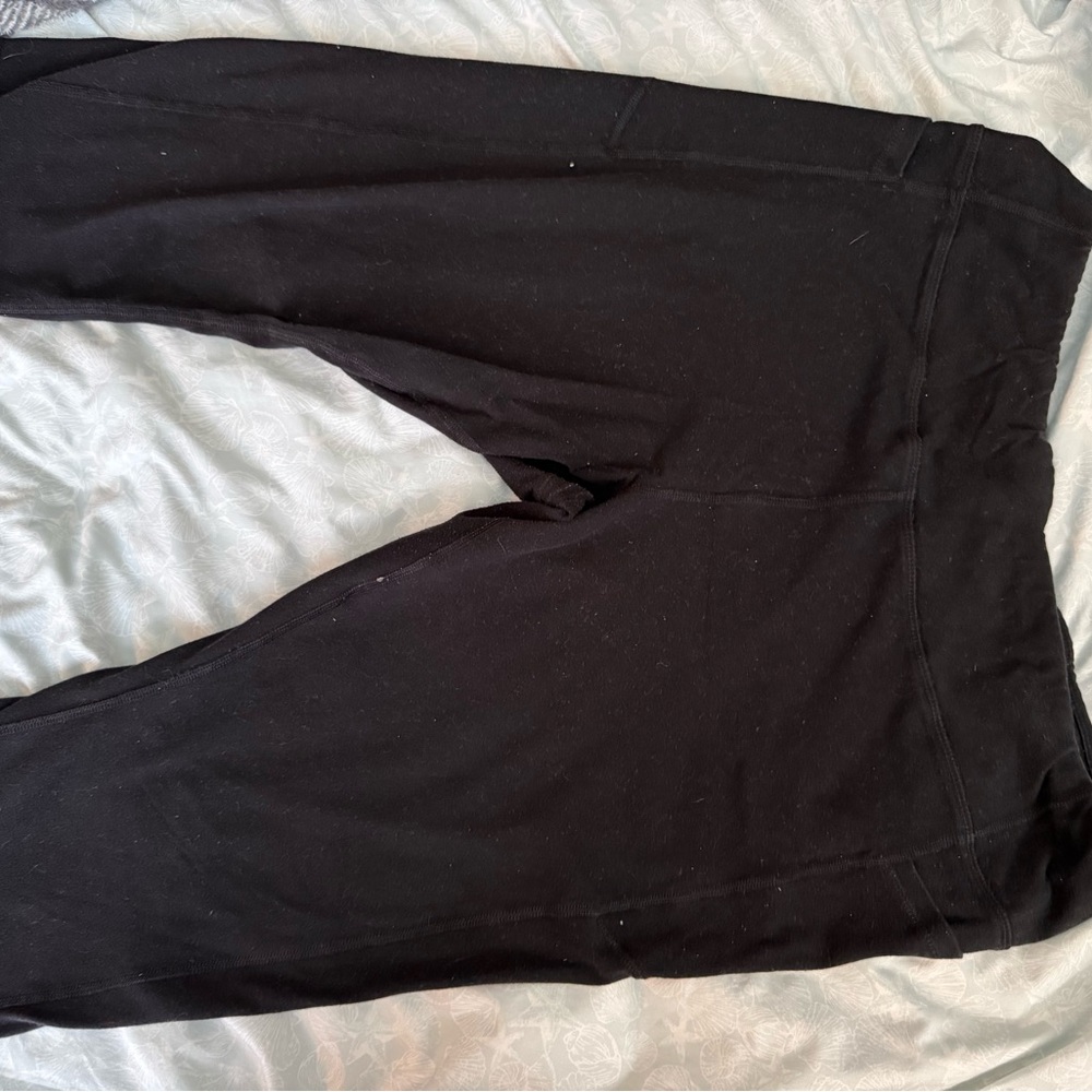 Athletic Works Black Capris Soft Fabric Elastic Waist